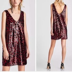 Zara black and red cheetah print dress!